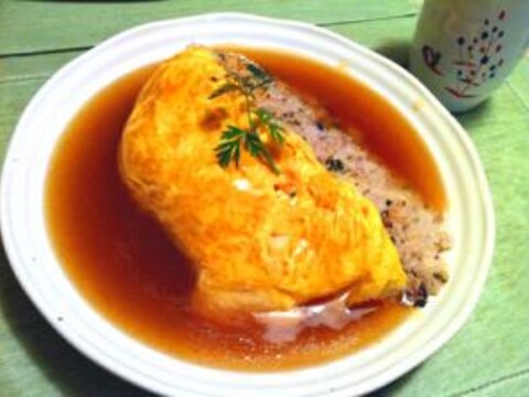 Wとろとろ！生湯葉入りのしょうがあんかけオムライス